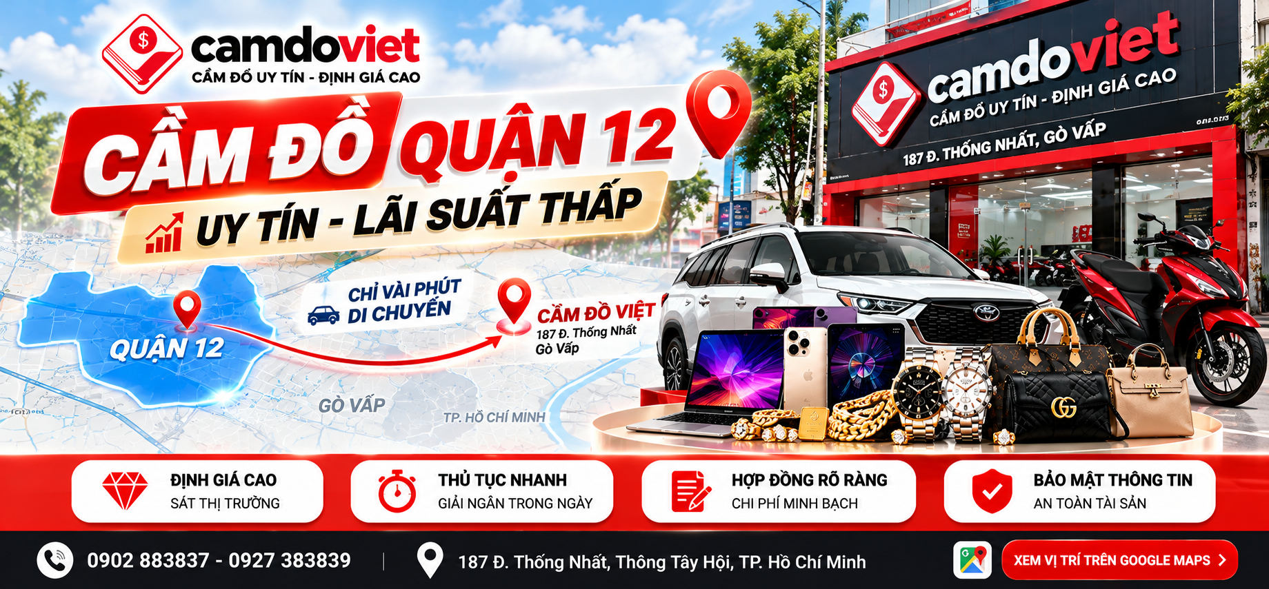 cầm đồ Quận 12 uy tín lãi suất thấ