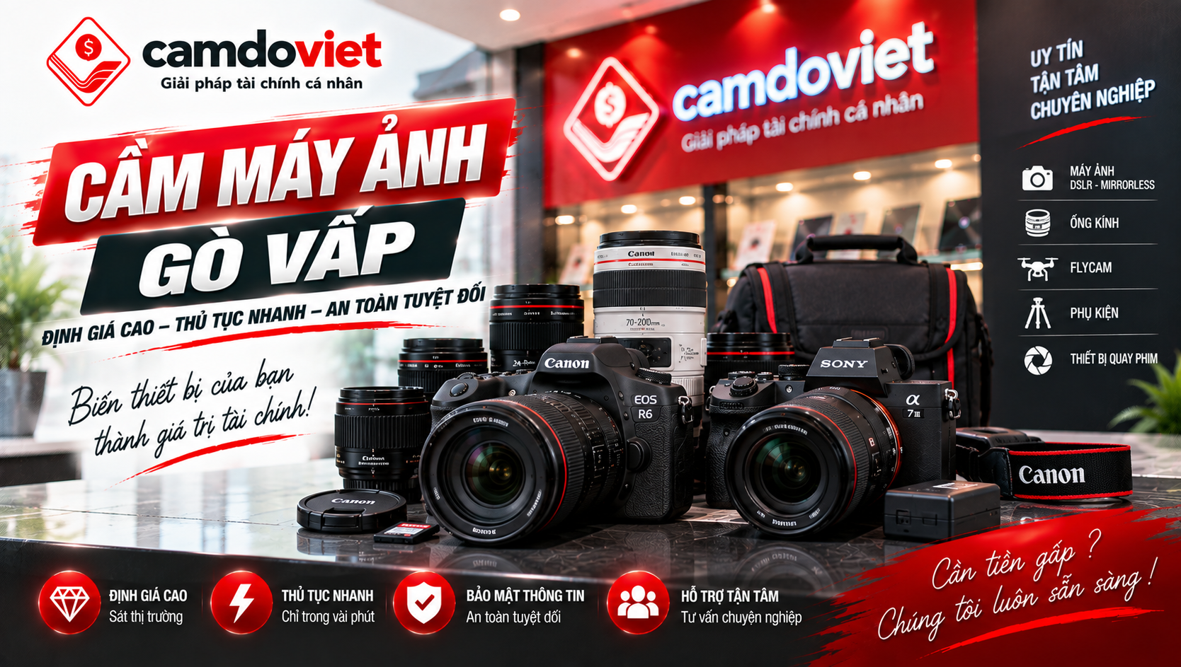 cầm máy ảnh Canon Gò Vấp