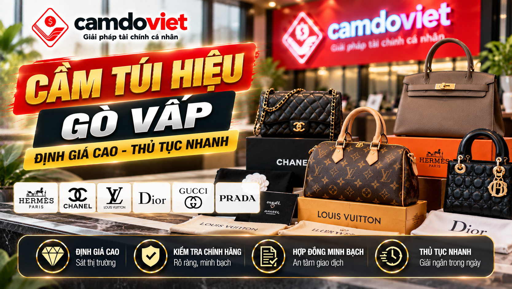 cầm túi hiệu gò vấp