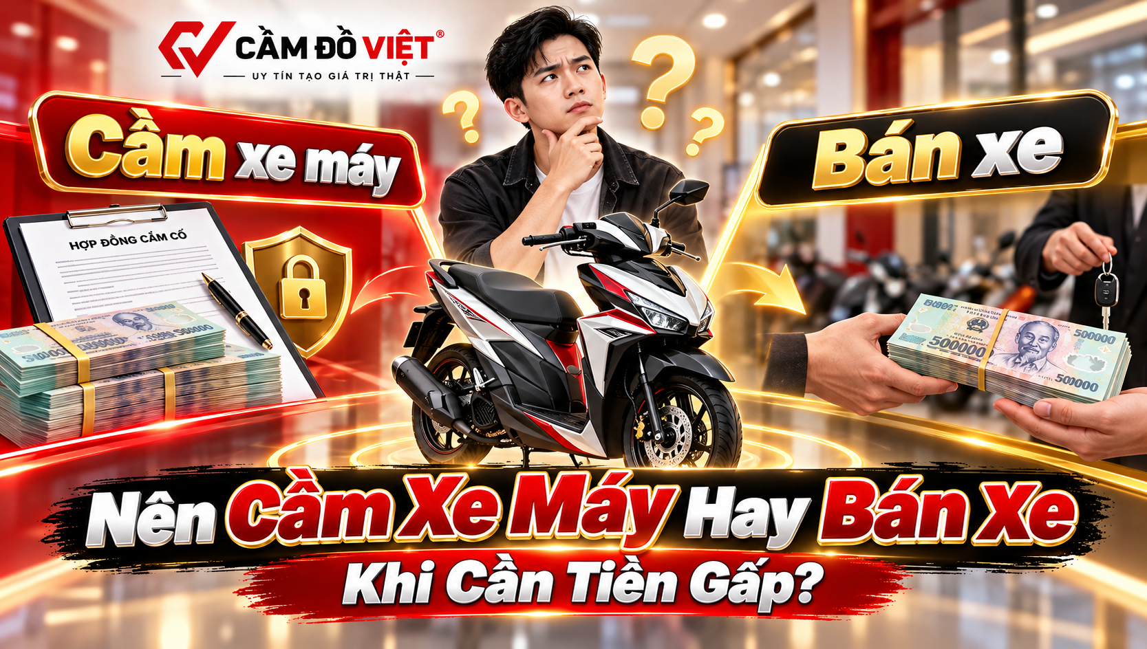 Hình thức cầm xe máy để xoay sở vốn ngắn hạn
