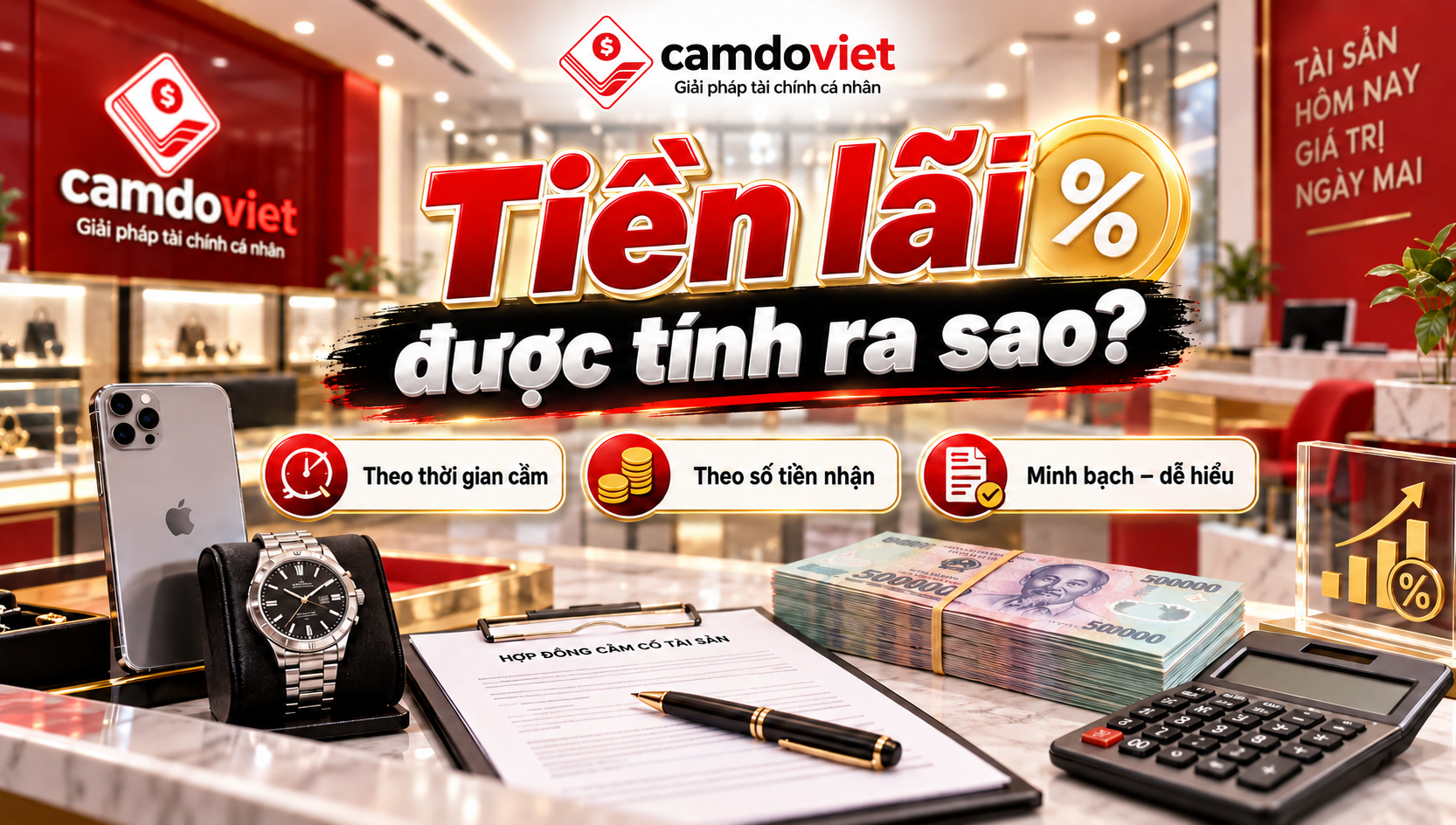 tính lãi chuộc đồ