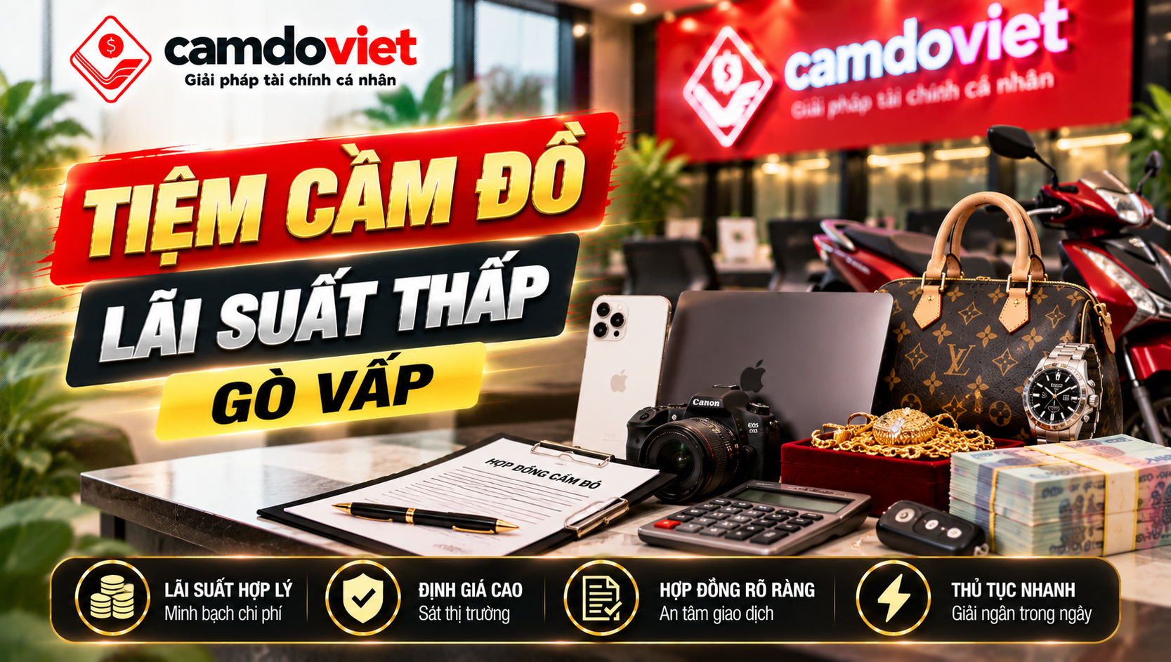 tiệm cầm đồ lãi suất thấp Gò Vấp